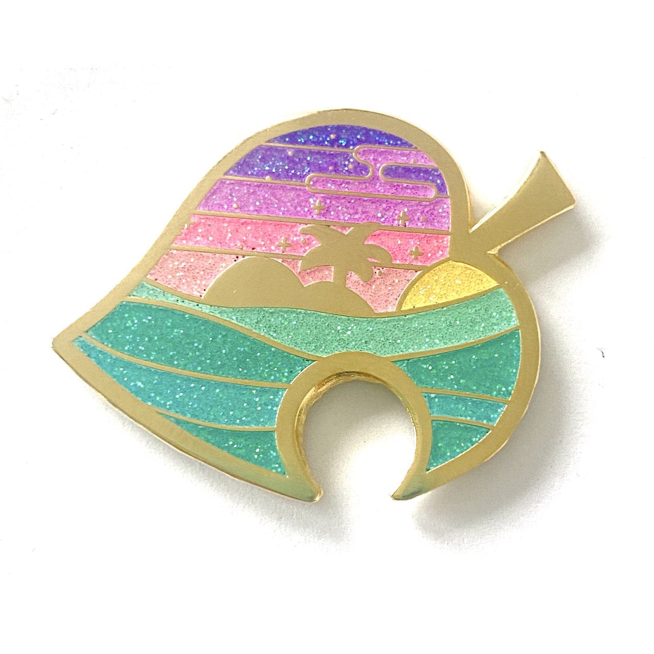 cuddlefish Enamel pin Horizons Leaf Island Sunset Pin