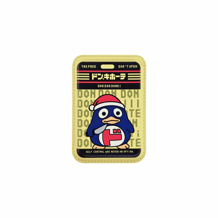 Don Don Donki MagSafe Phone Wallet by Donburee x Pinbuds, front view