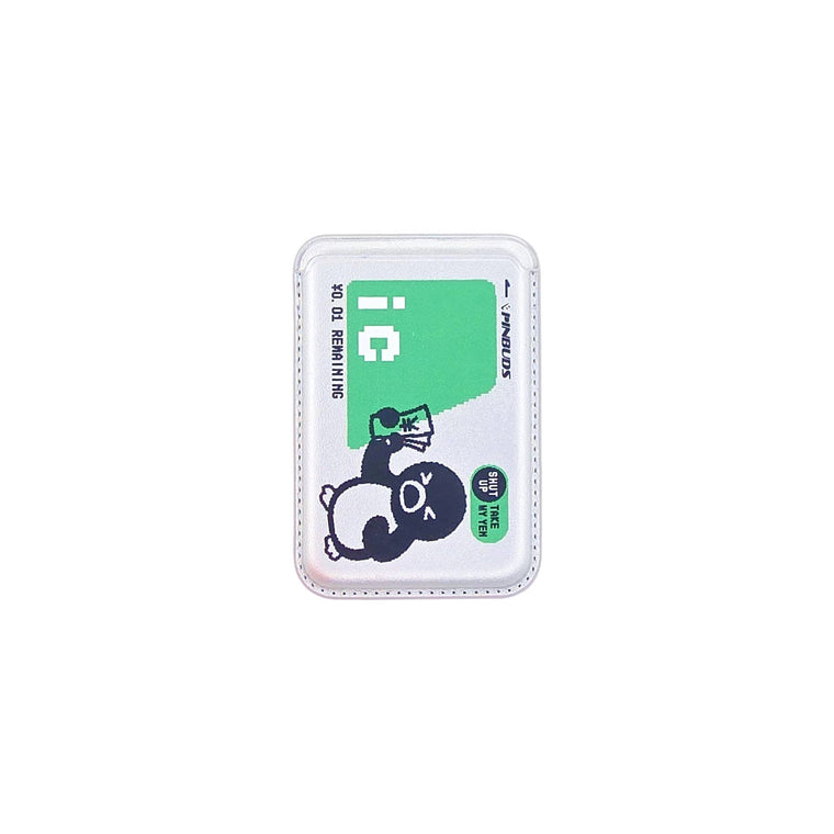 Penguin IC MagSafe Phone Wallet by Donburee x Pinbuds, front view