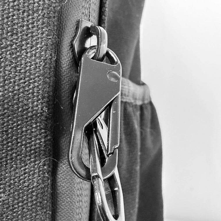 Clasps on the zips