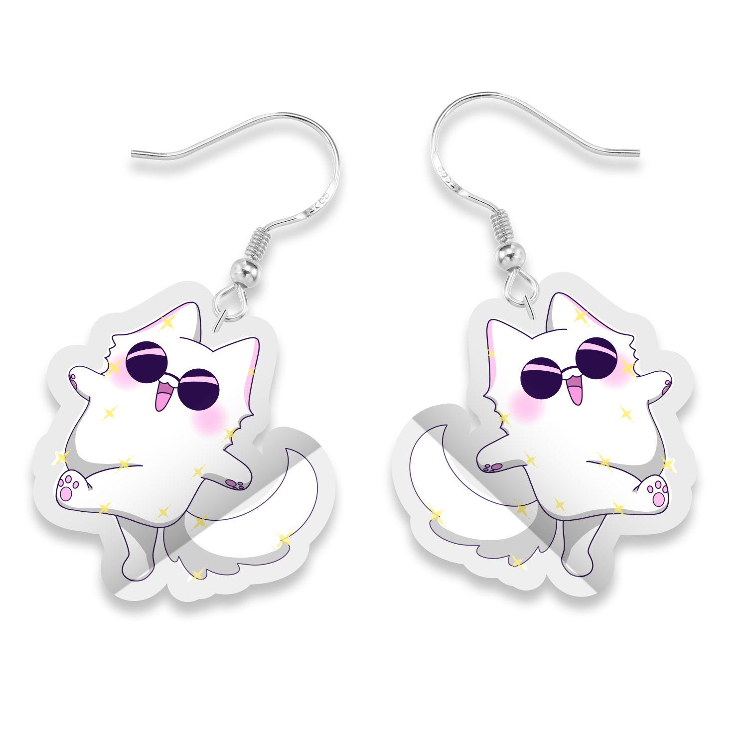 Pinbuds Earrings Gojo Cat Acrylic earrings pair