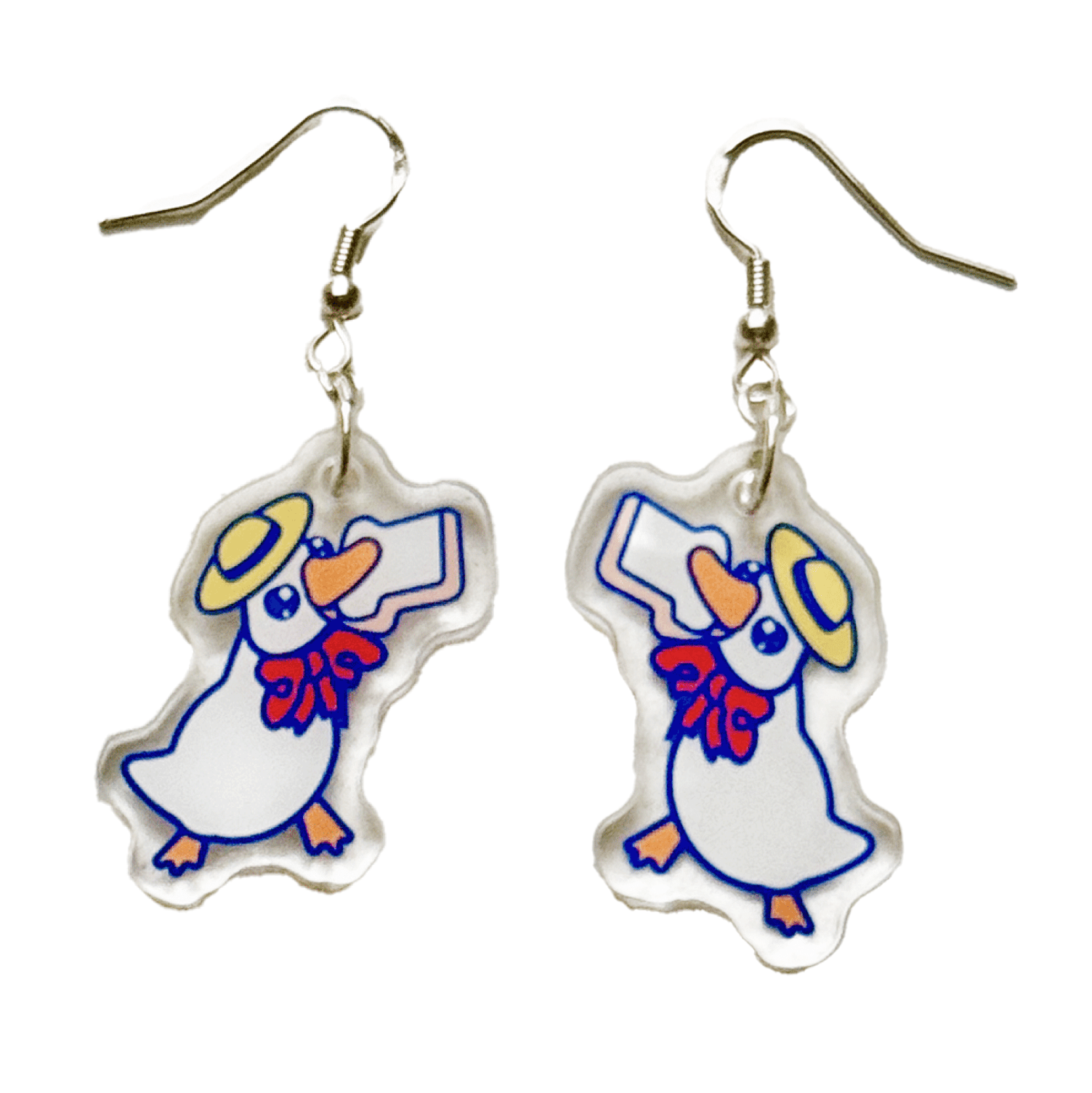 Pinbuds Earrings Goose Get this Bread acrylic earrings pair