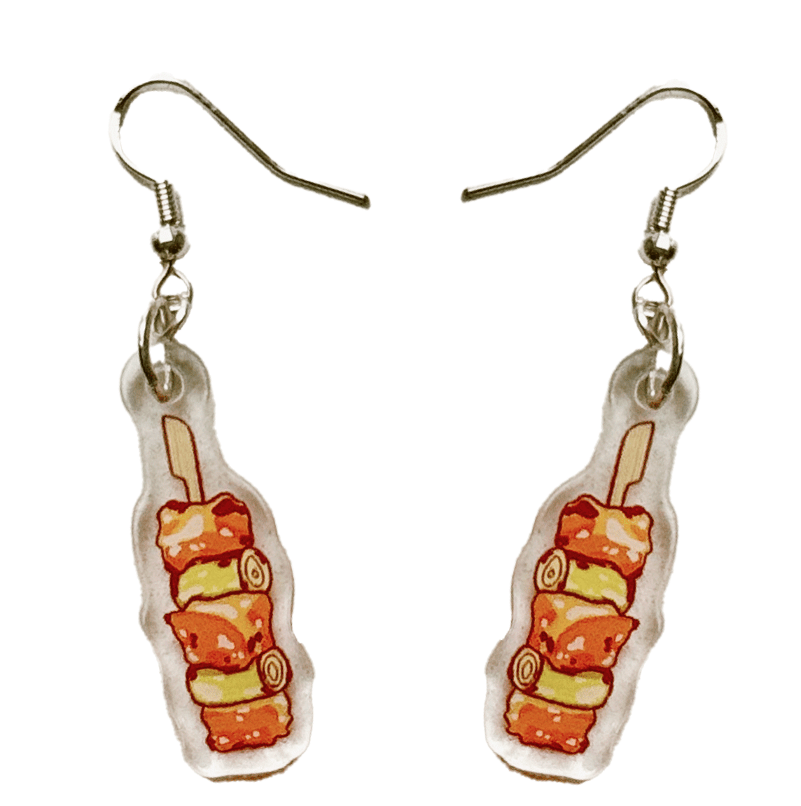 Pinbuds Earrings Yakitori chicken japanese acrylic earrings pair