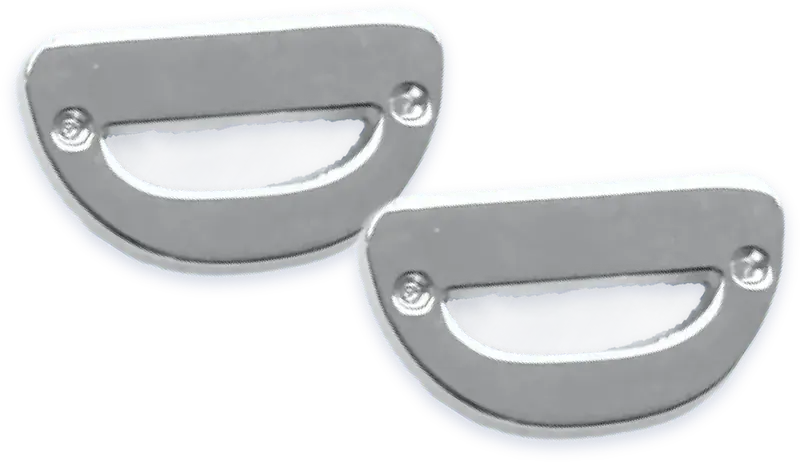 2 Silver D-rings, front