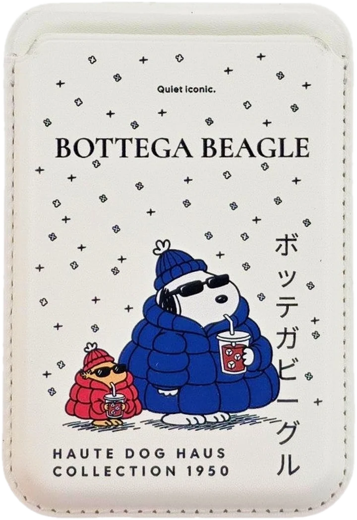 Bottega Beagle MagSafe Phone Wallet on the back of a phone