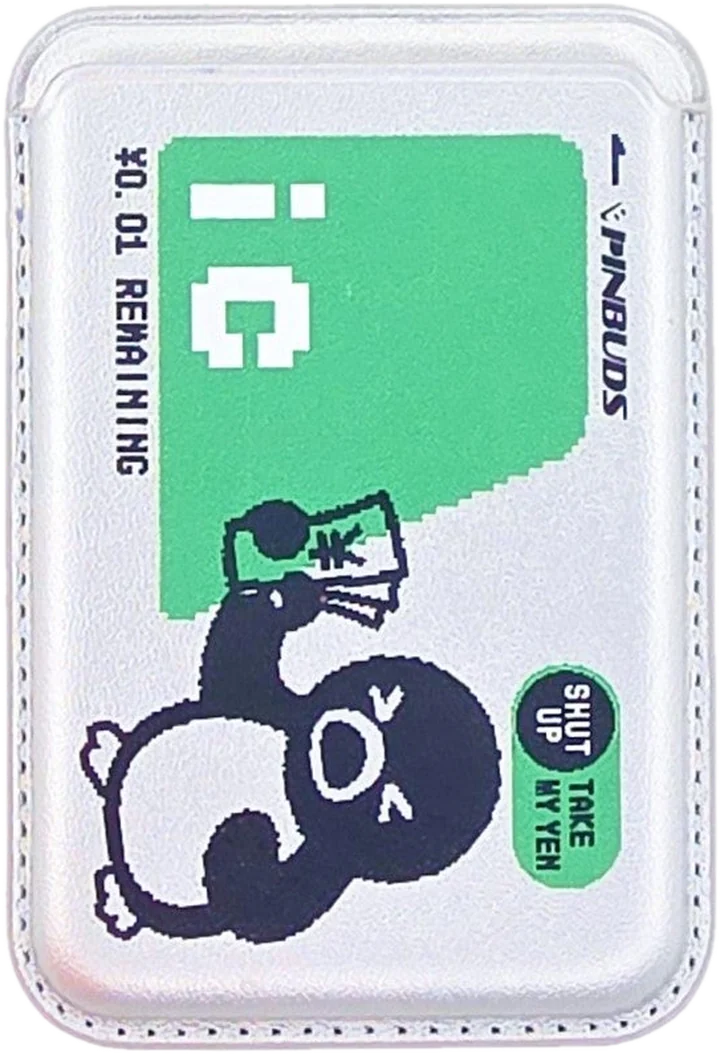 Penguin IC MagSafe Phone Wallet on the back of a phone
