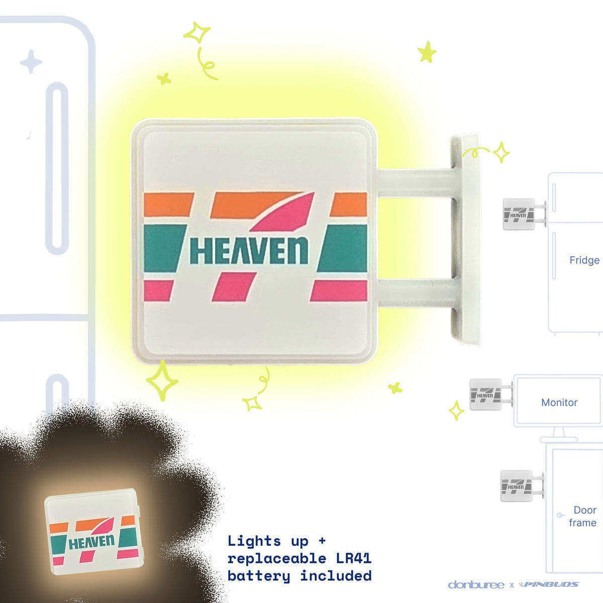 7 Heaven Magnet Light by Donburee x Pinbuds, main product photo