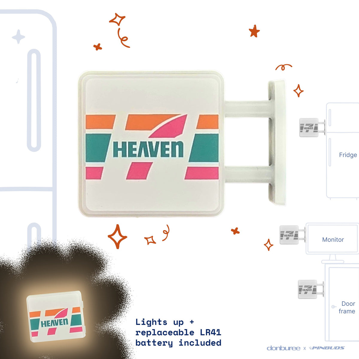 7 Heaven Magnet Light by Donburee x Pinbuds, main product photo