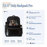 ITA 15" Daily Backpack Pro, size and specs