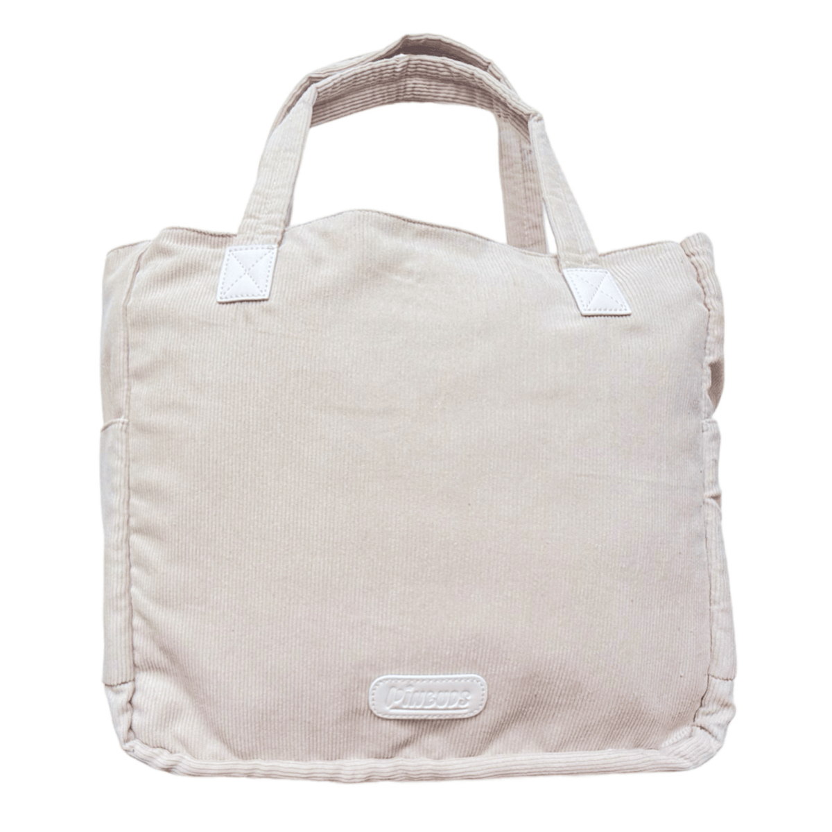 Corduroy ITA tote 17", beige, back view