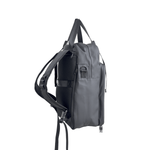 Water-resistant 4-way ITA bag 17", black, side view with tuck-away straps