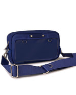 Cobalt A5 crossbody bag, front pin window and strap
