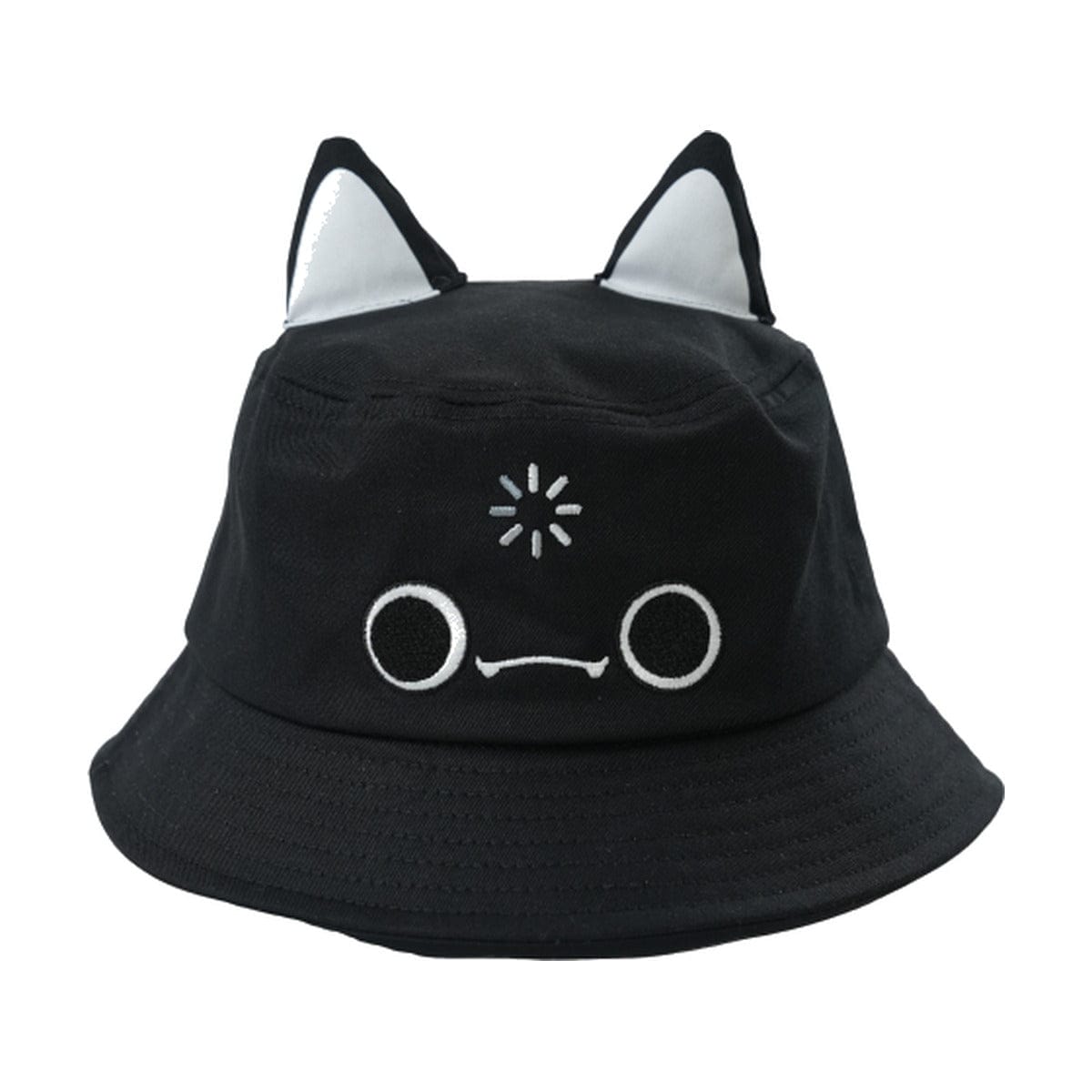 Dissociating Cat Bucket Hat (black, embroidered) Hat