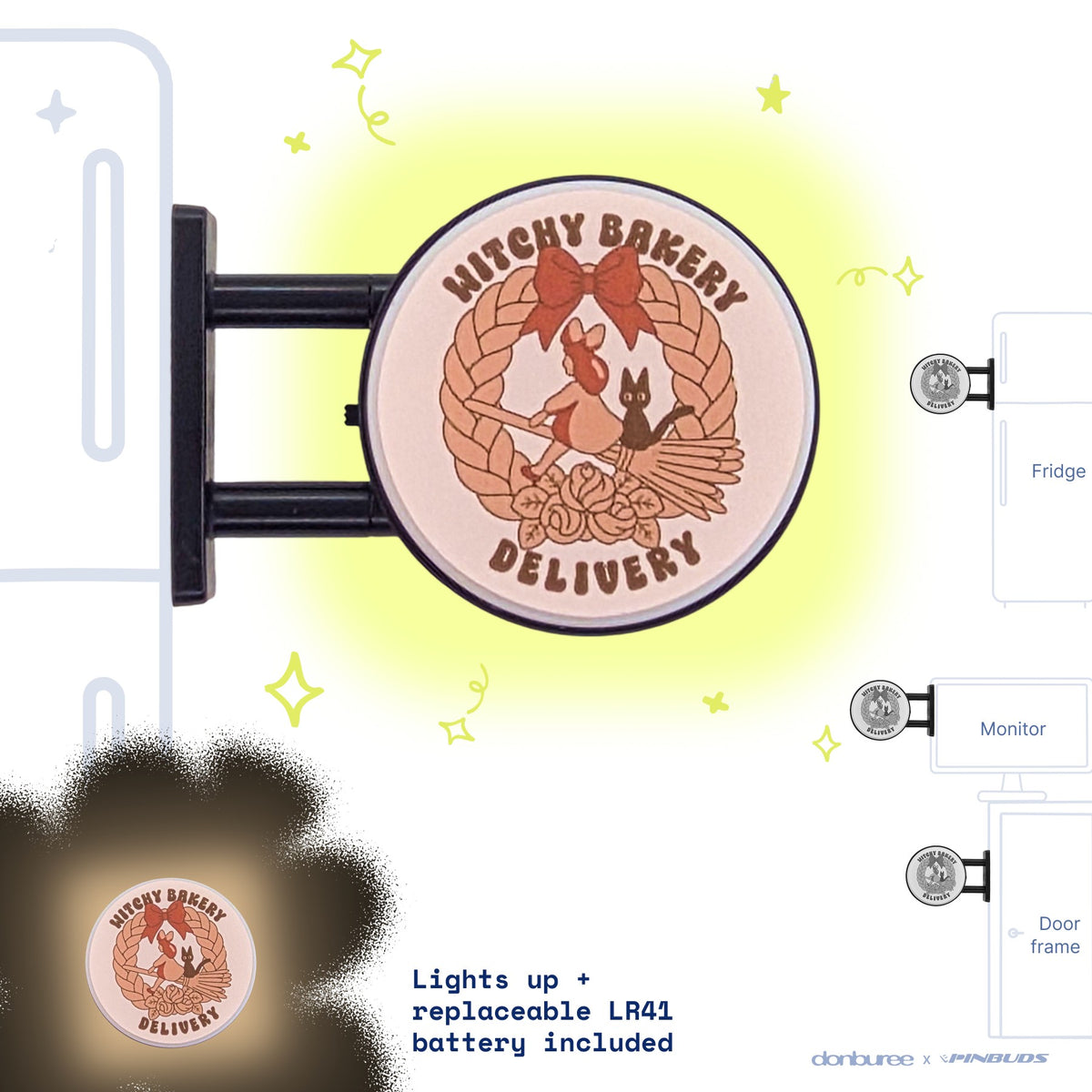Bakery Delivery Magnet Light by Donburee x Pinbuds, main product photo