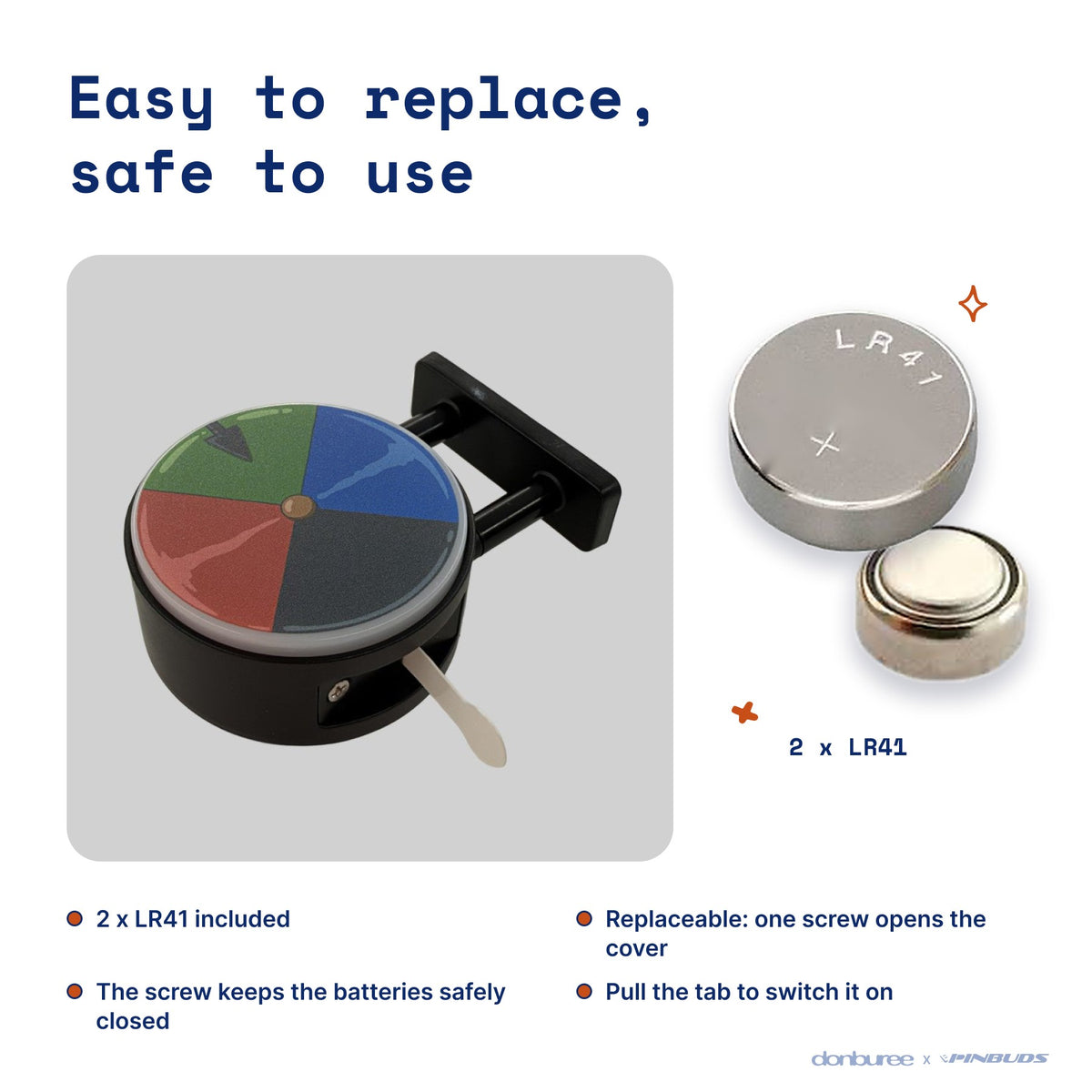Castle Door Magnet Light by Donburee x Pinbuds, easy to replace and safe to use battery