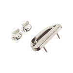 D-Ring Pins (2-Pack) by Pinbuds, silver side view with locking backs