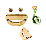 D-Ring Pins (2-Pack) by Pinbuds, gold set with a charm hanging