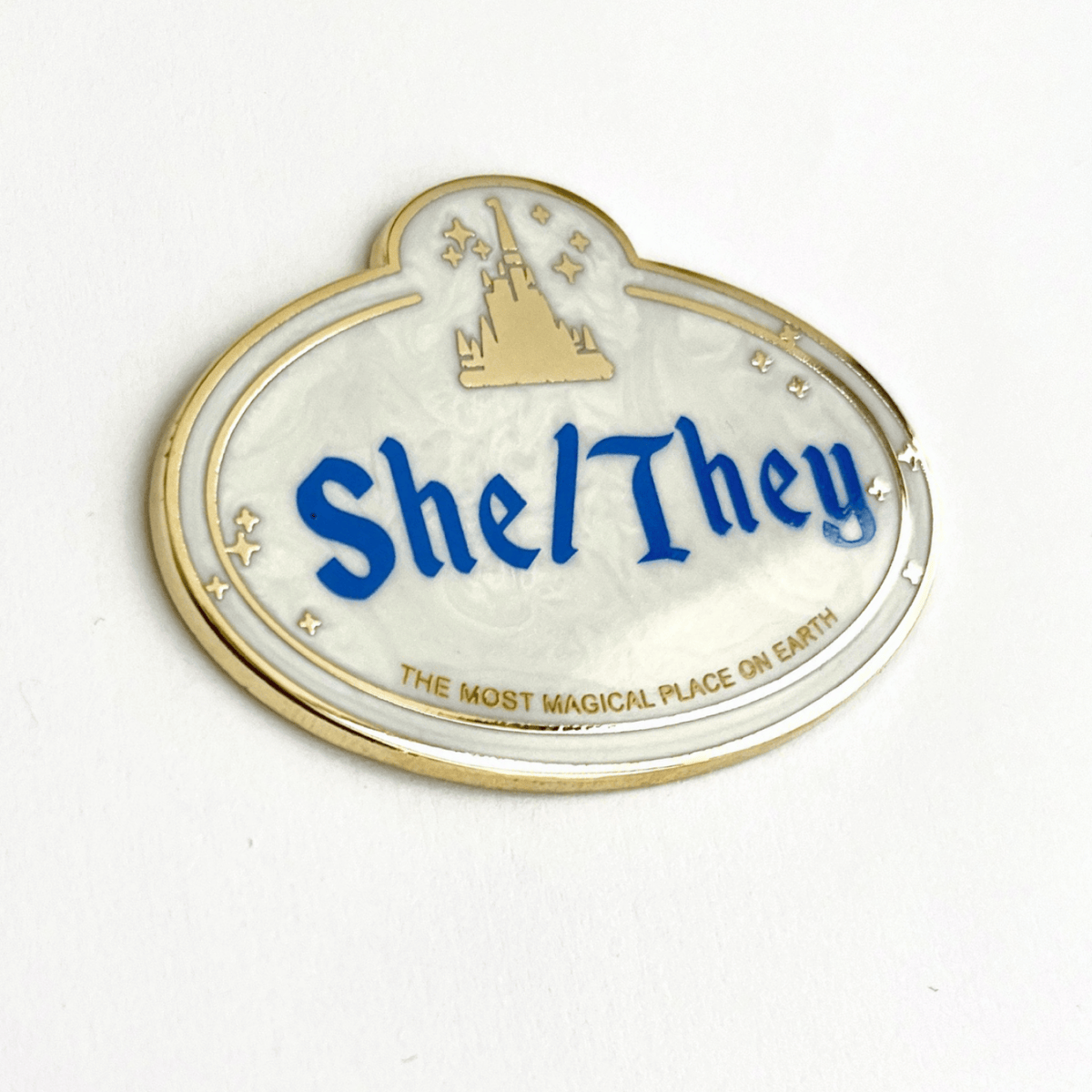 Pronoun Name Tag Pin (She/They)