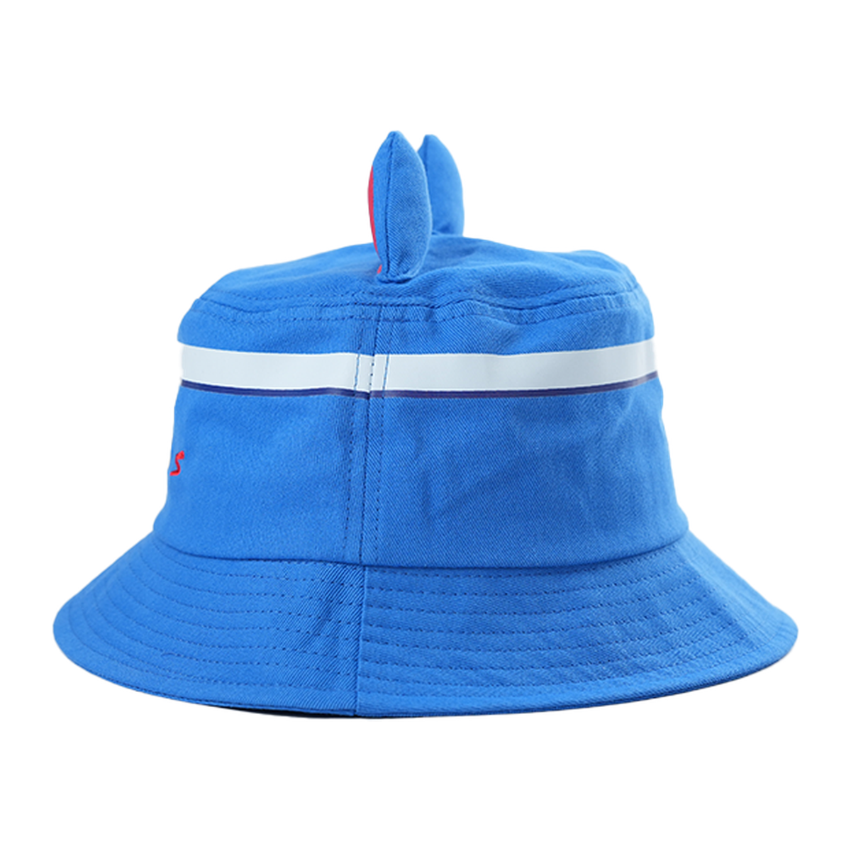 Maneki Blue Cat Bucket Hat, side view with cat ear