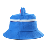 Maneki Blue Cat Bucket Hat, side view with cat ear
