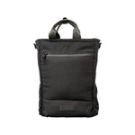 Cotton Convertible ITA Bag 15", black: back view with the backpack straps tucked away