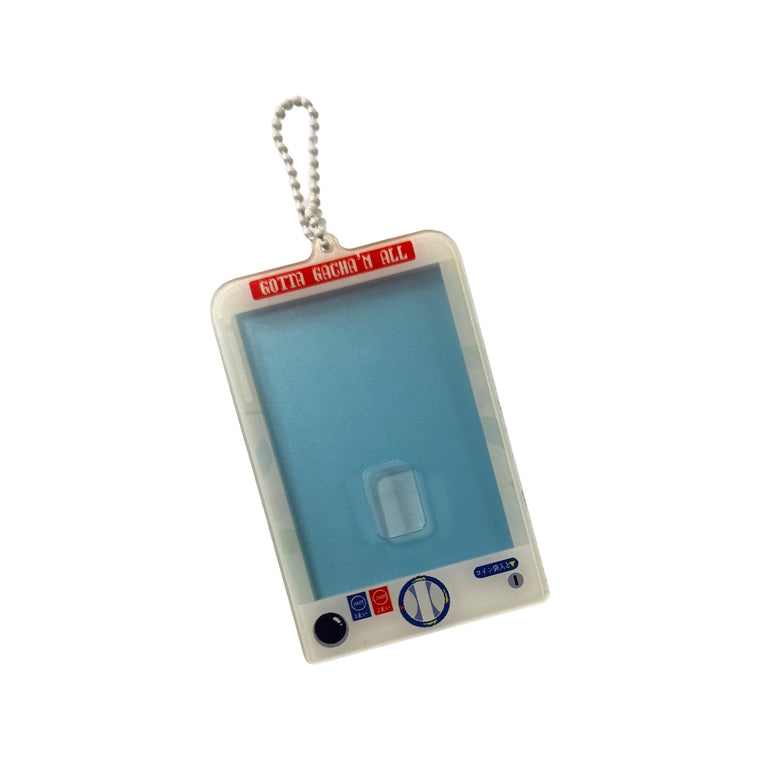 Gacha Machine Photocard Holder by Pinbuds, front of the photocard holder