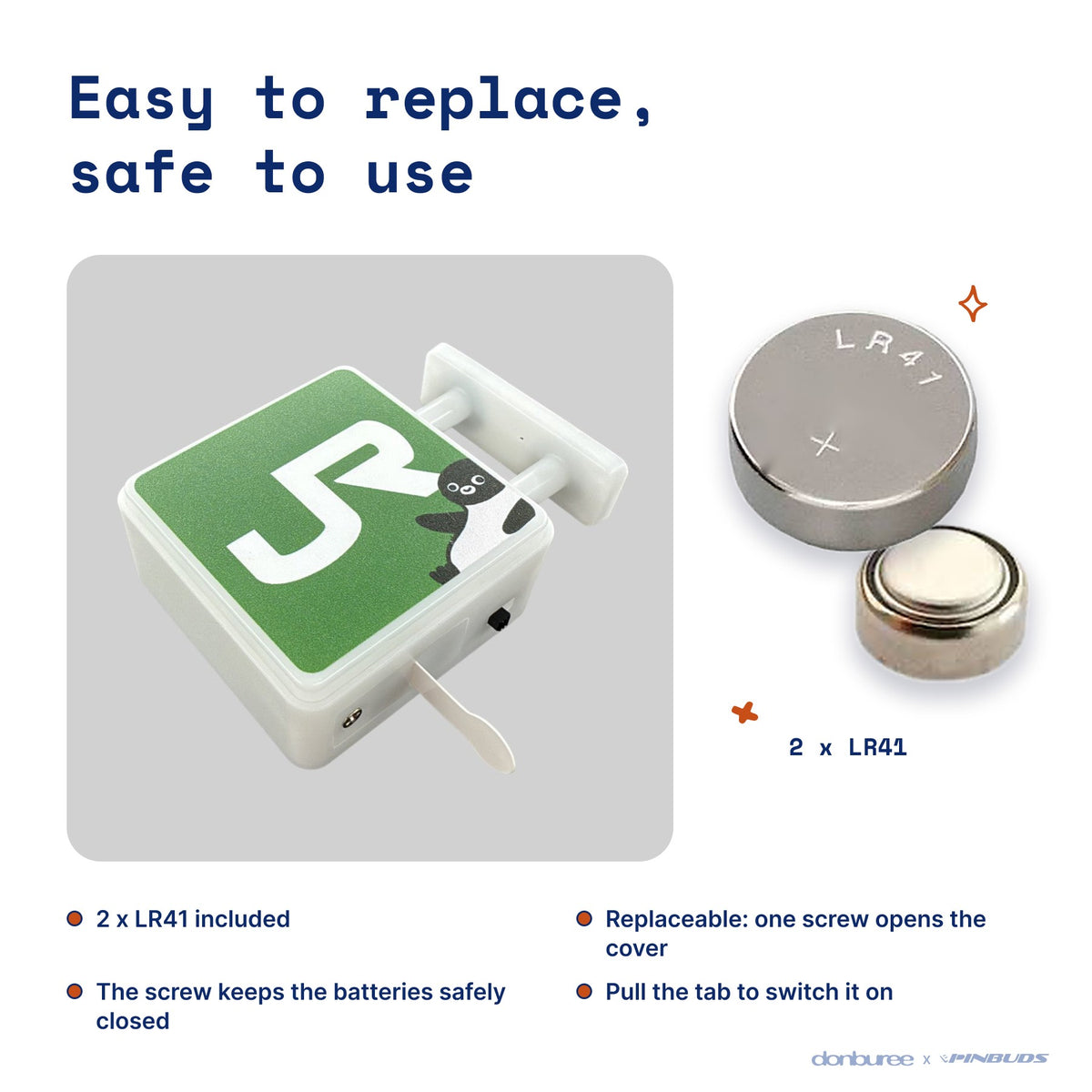 Penguin Station Magnet Light by Donburee x Pinbuds, easy to replace and safe to use battery