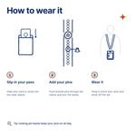Andy’s Toy Room Lanyard by Pinbuds, how it attaches