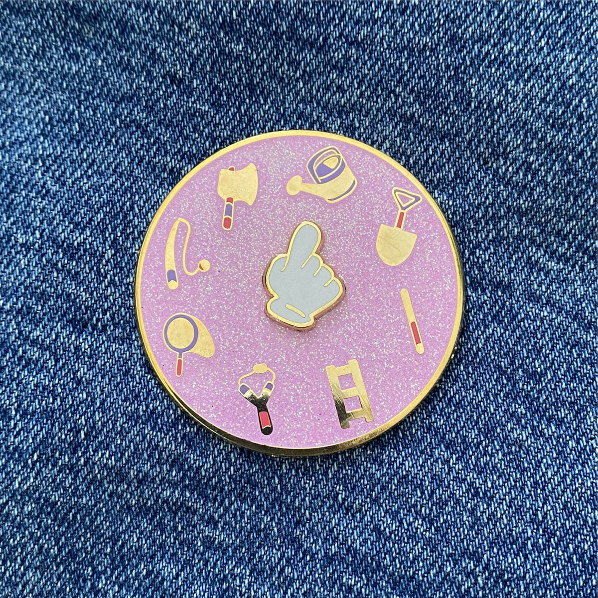 Animal Tools Spinner enamel pin, hard enamel