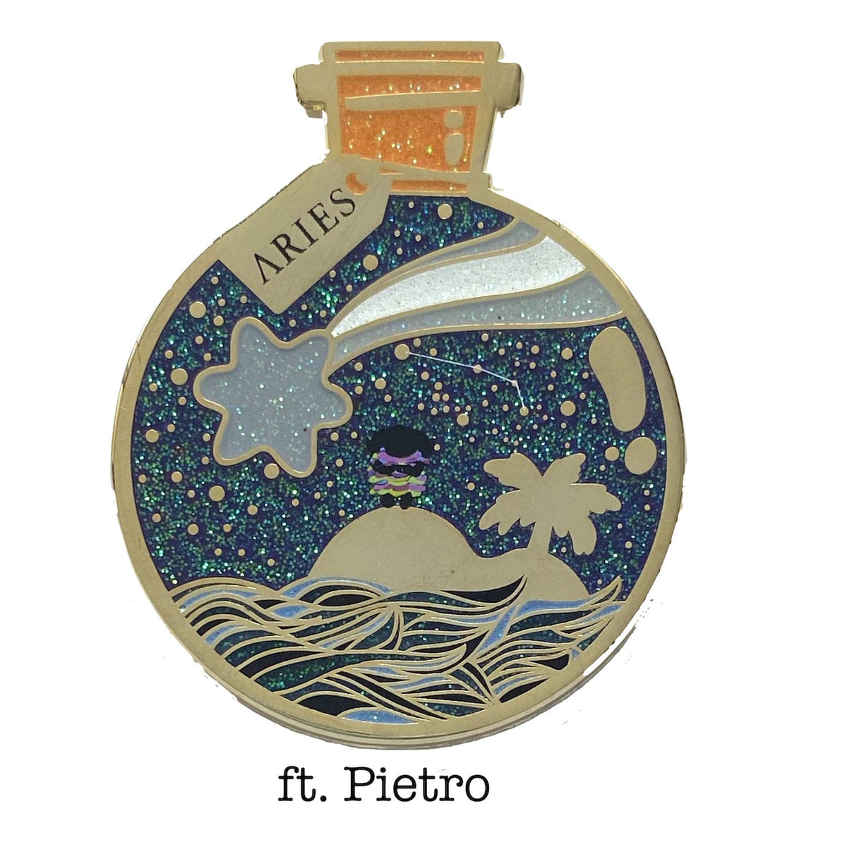Aries Wishing Animal enamel pin, gold plating
