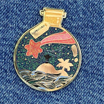 Capricorn Wishing Animal enamel pin, hard enamel