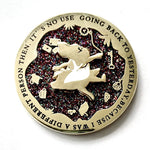 Down the Rabbit Hole Spinner enamel pin, hard enamel