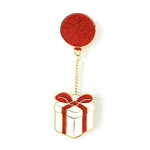 Floating Gift Box enamel pin, gold plating