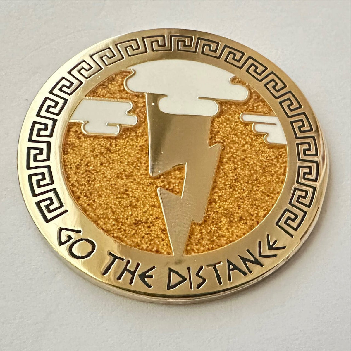 Go the Distance enamel pin, hard enamel