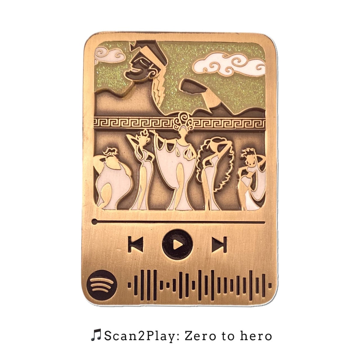 Greek hero Music Code enamel pin by Pinbuds
