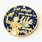 Hard Work Princess enamel pin, glitter