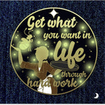 Hard Work Princess enamel pin, gold plating