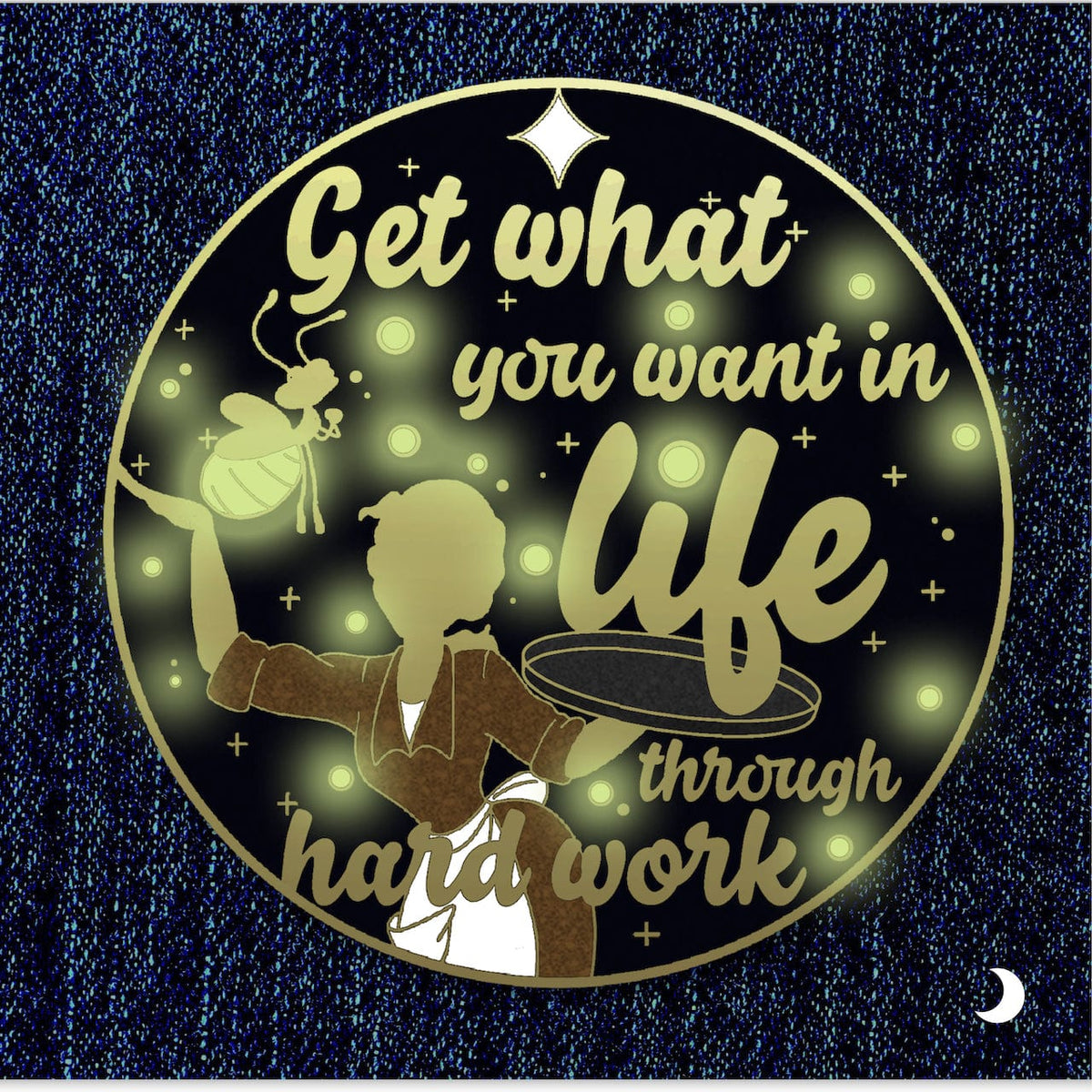 Hard Work Princess enamel pin, gold plating