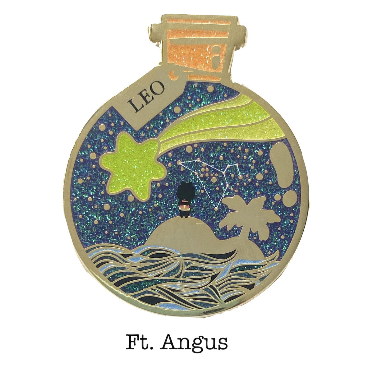 Leo Wishing Animal enamel pin, gold plating