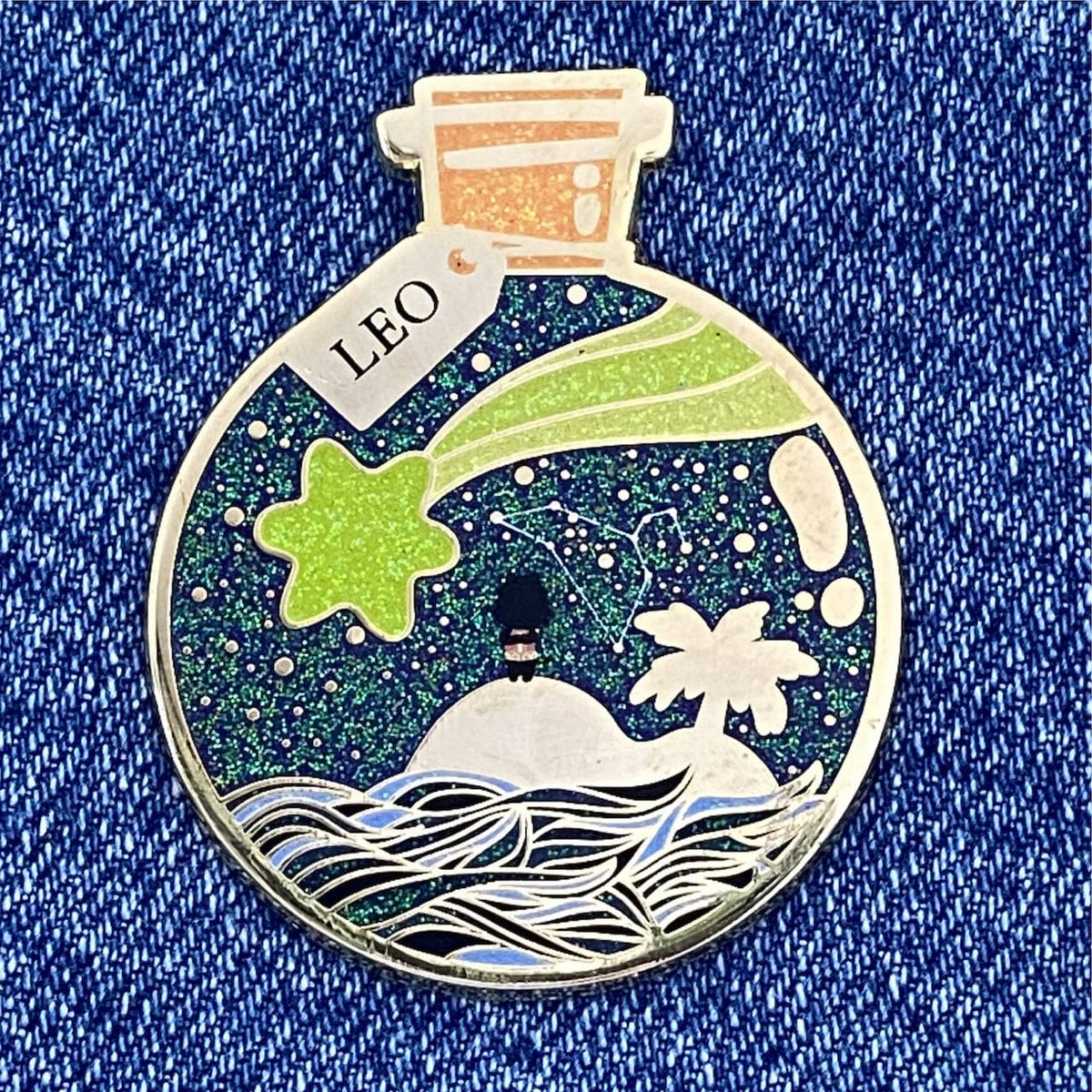 Leo Wishing Animal enamel pin, hard enamel