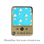 Mermaid Music Code enamel pin, glitter