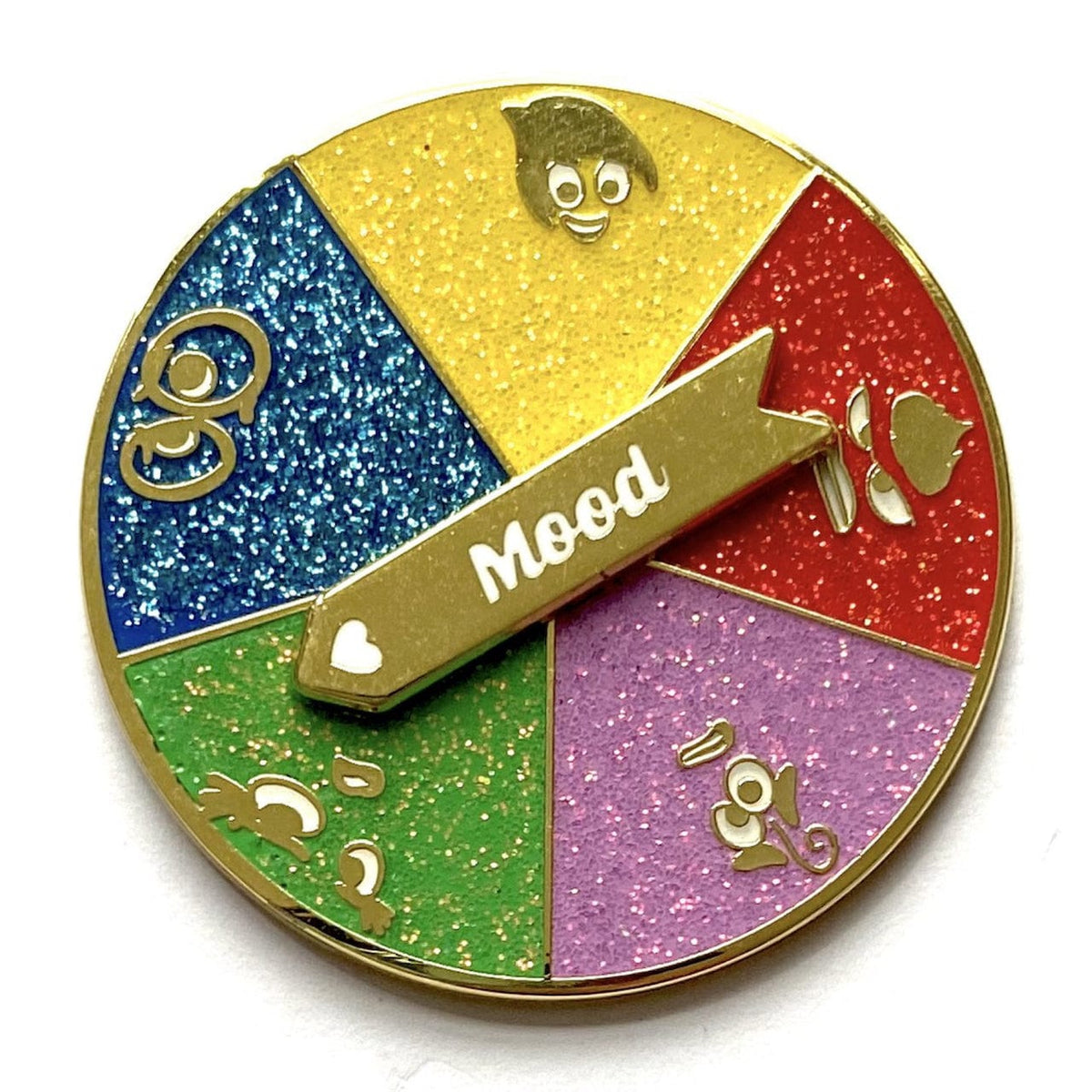 Mood Spins Spinner enamel pin, gold plating