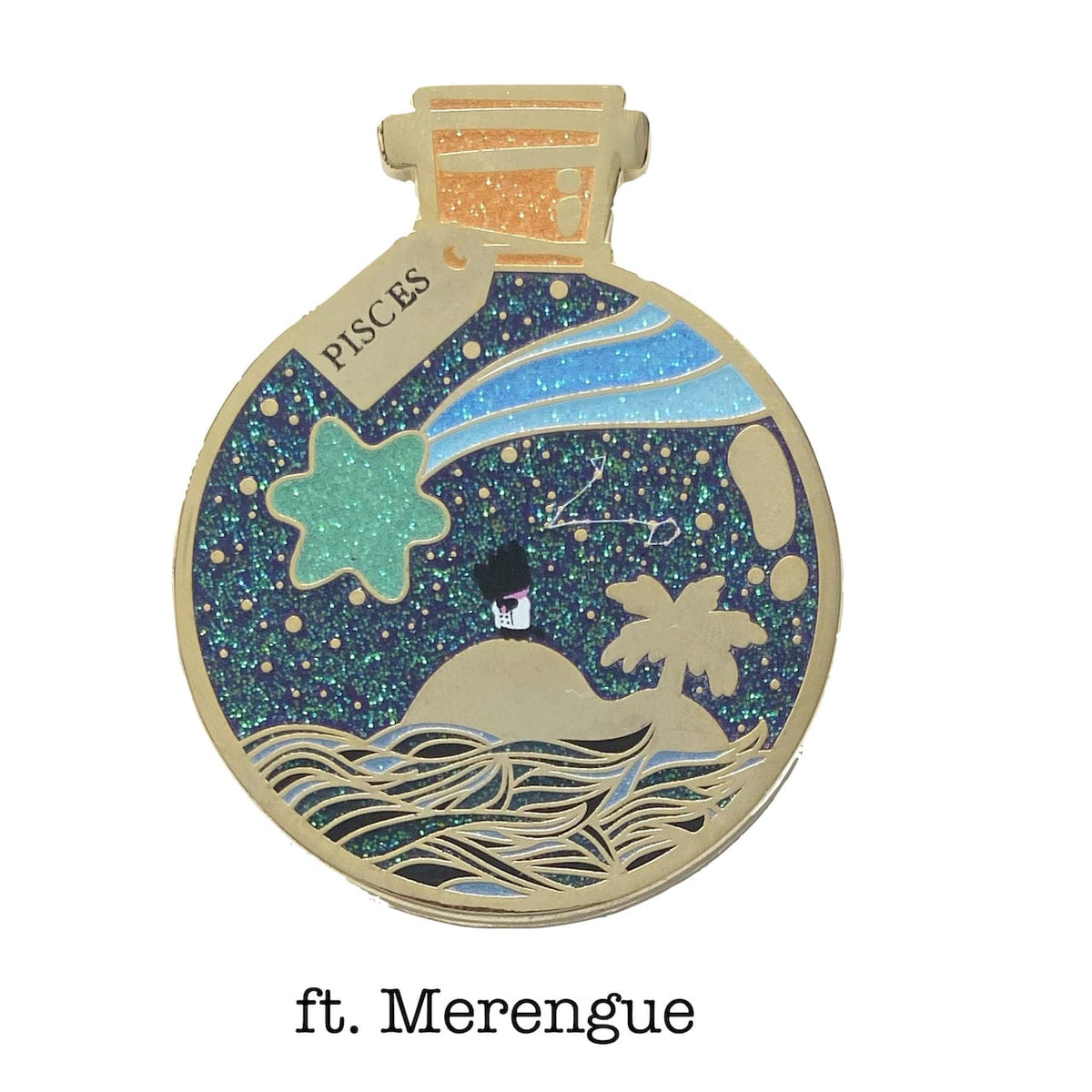 Pisces Wishing Animal enamel pin, hard enamel