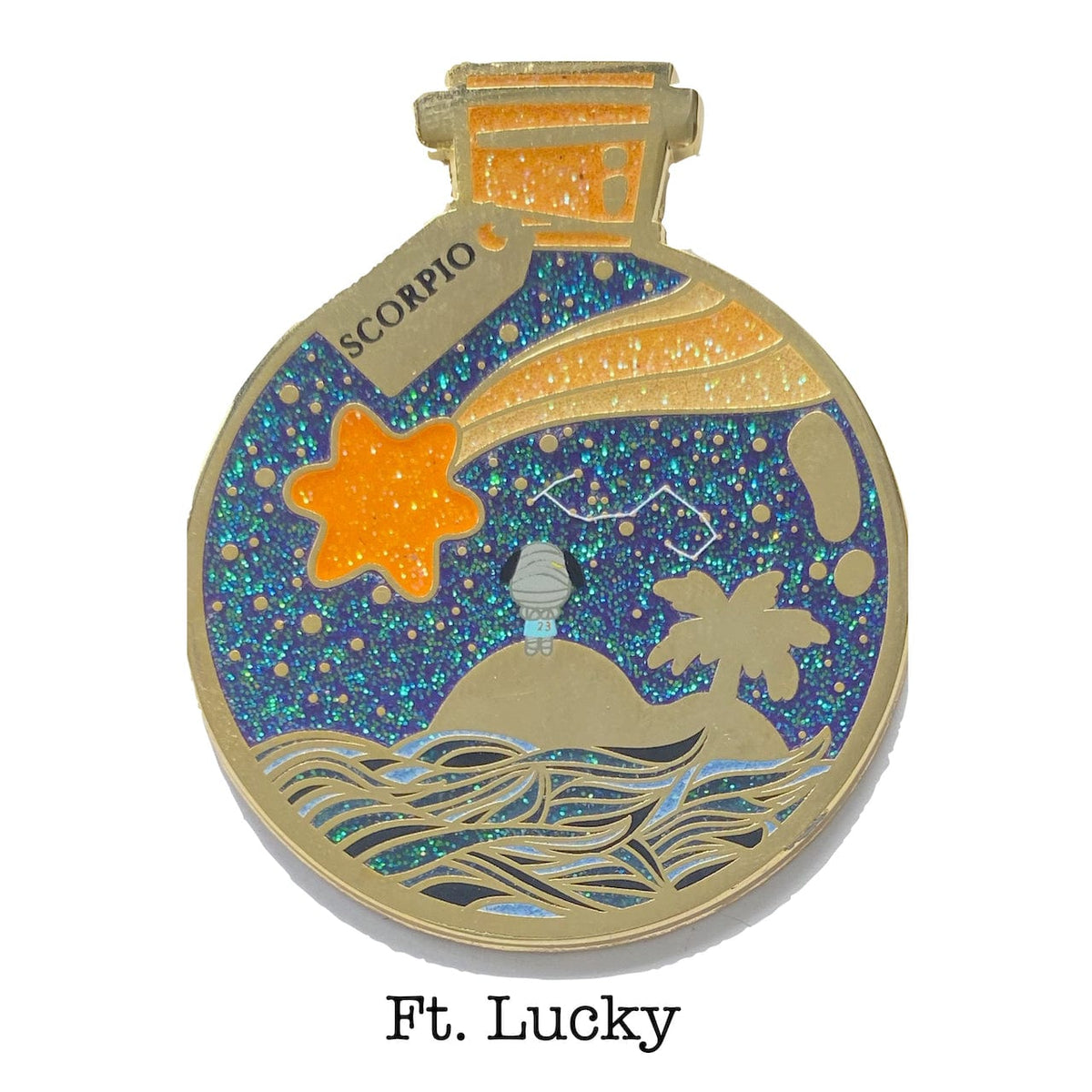 Scorpio Wishing Animal enamel pin, black plating