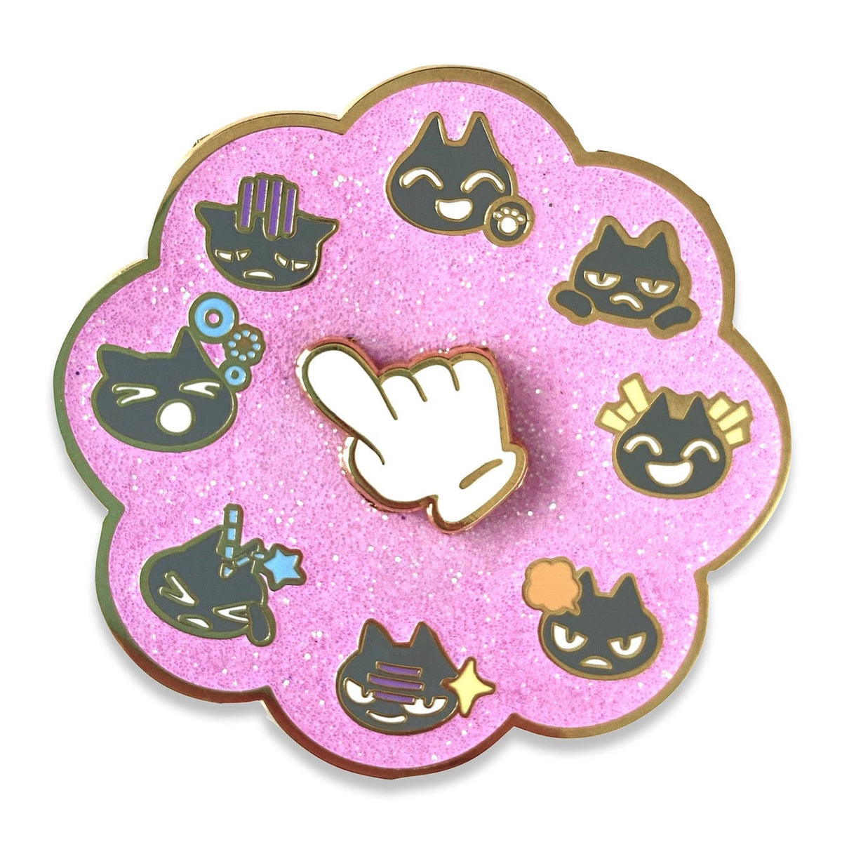Spinner Pin : Animal Reaction enamel pin, gold plating