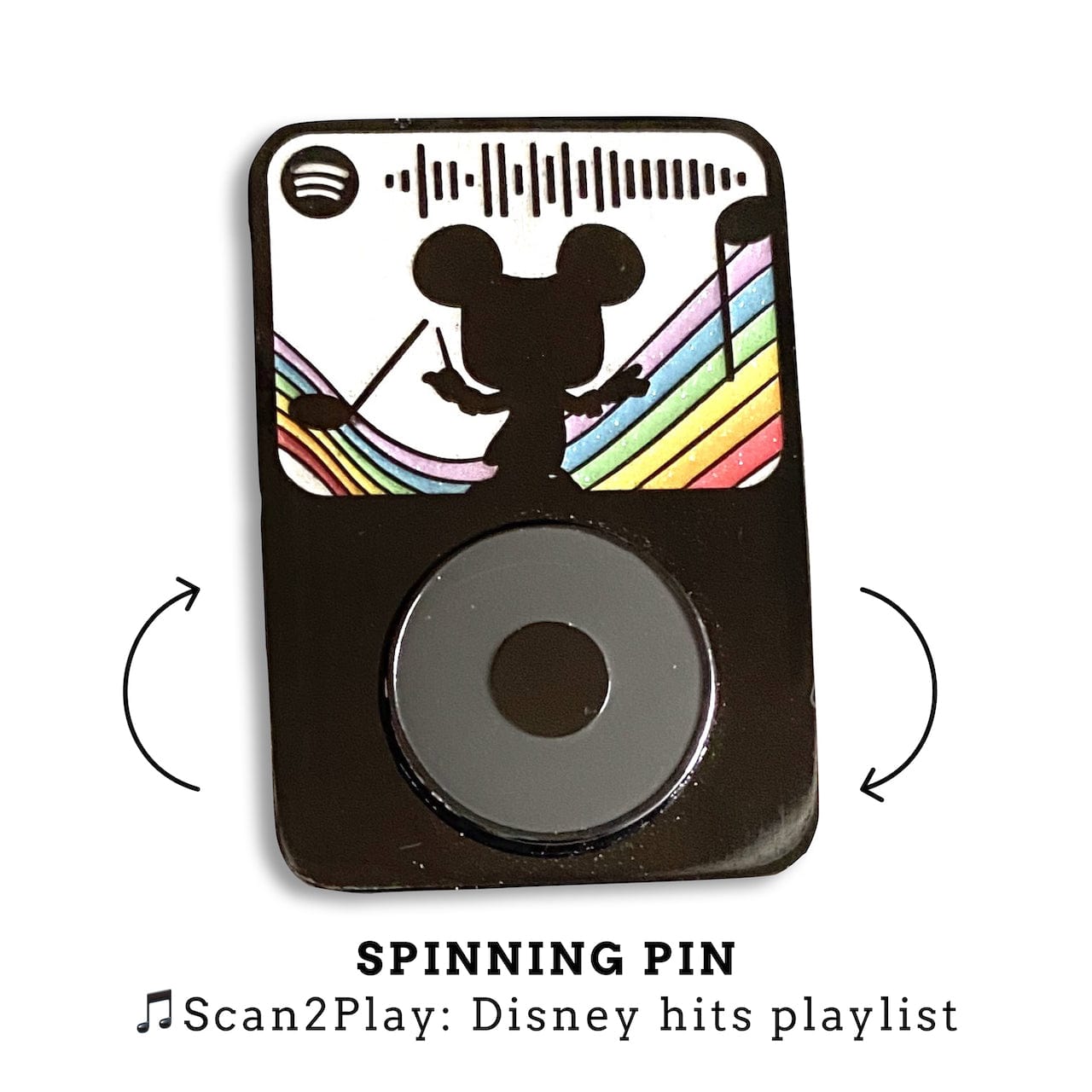 lemeownade Enamel pin Spinning Hits Music Code Pin