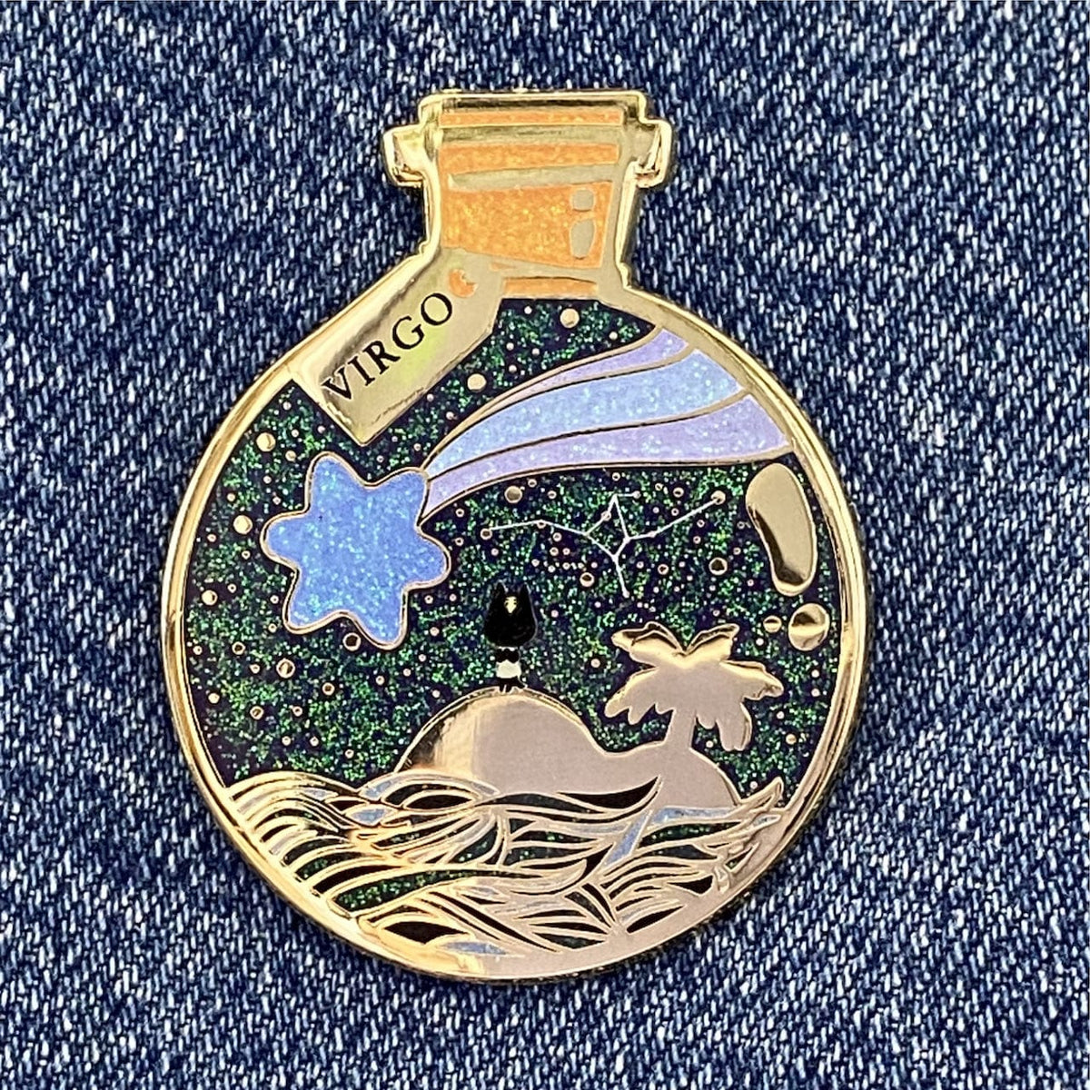 Virgo Wishing Animal enamel pin, hard enamel