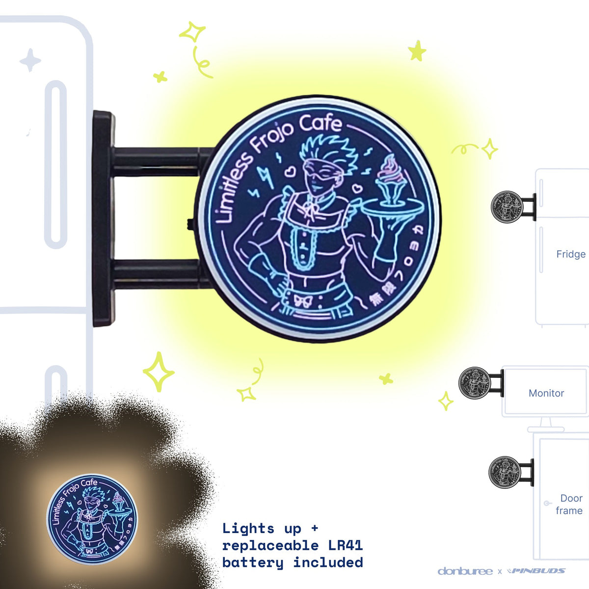 Limitless Frojo Cafe Magnet Light by Donburee x Pinbuds, main product photo