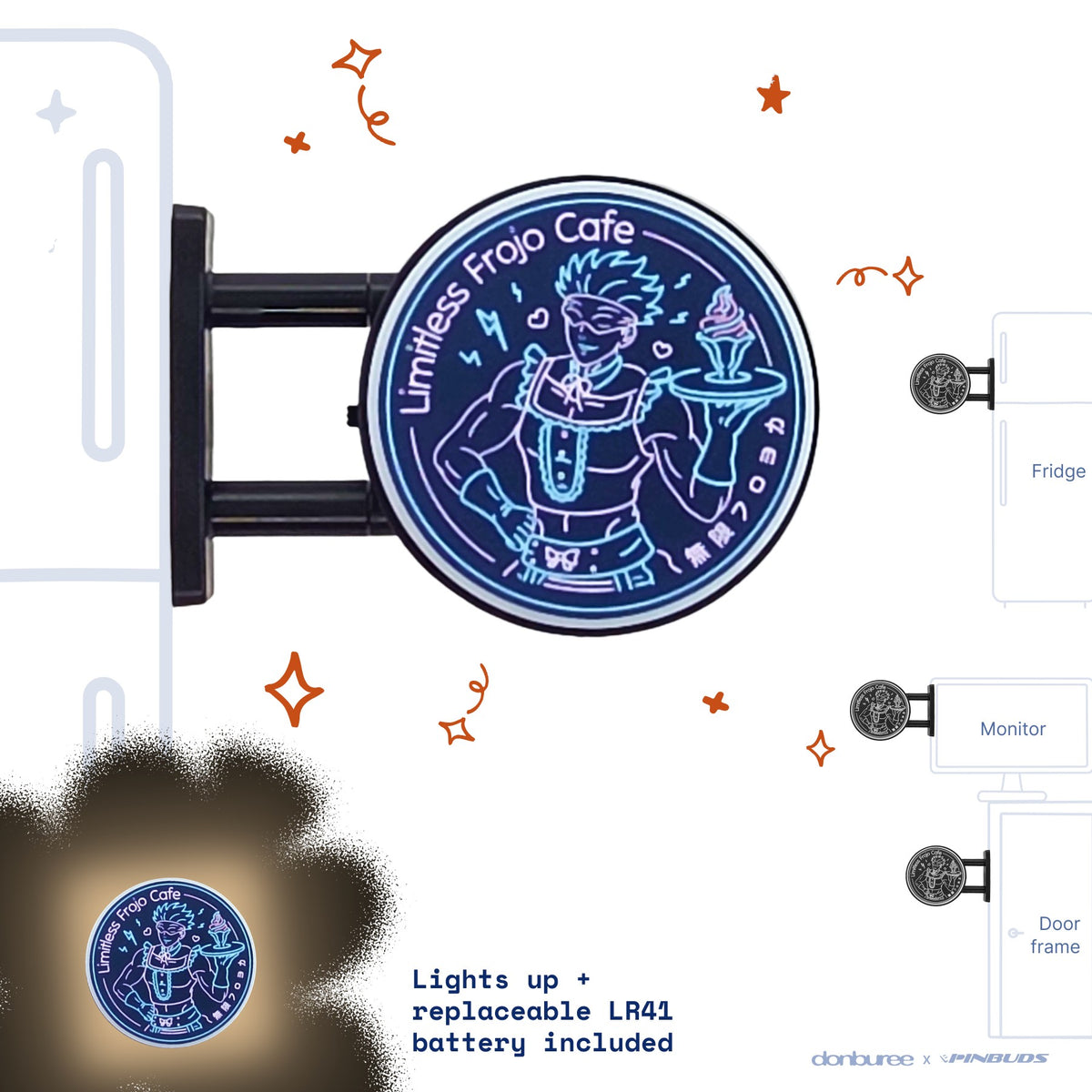 Limitless Frojo Cafe Magnet Light by Donburee x Pinbuds, main product photo