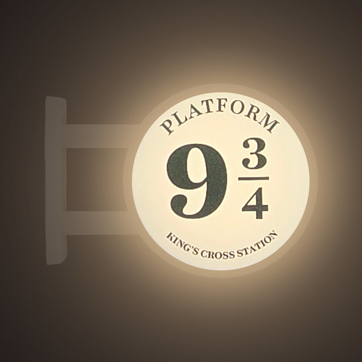 Magic Platform Magnet Light by Pinbuds, lit up in the dark